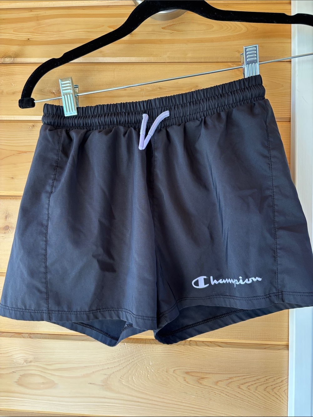 Champion Black Athletic Shorts with Drawstring